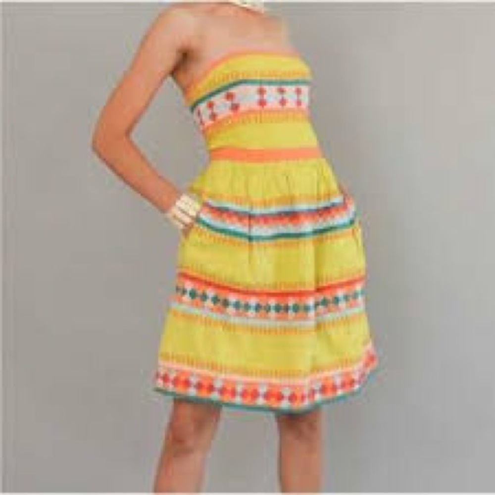 Anthropologie Leifsdottir Ribboned Quilotoa Bold Patchwork Dress Sz.6 - Picture 3 of 10